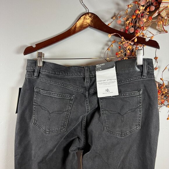 Lauren Ralph Lauren Petite Mid-Rise Tapered Jeans - Sz 8 PETITE Deep Black - Picture 7 of 12